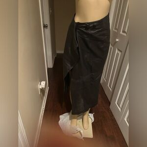 Unique and Rare genuine leather wrap skirt